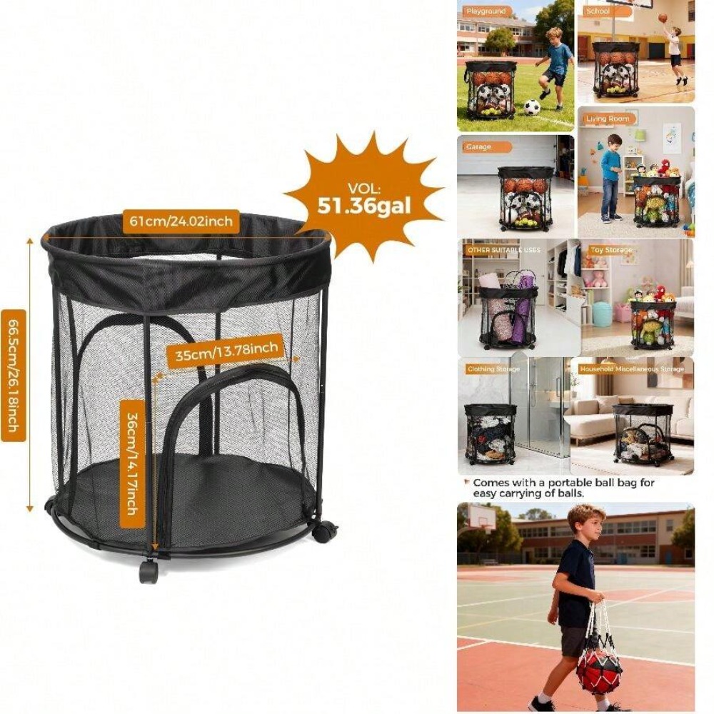 Тележка для хранения мячей объ – обзор и цена Sports Equipment Cart On Wheels